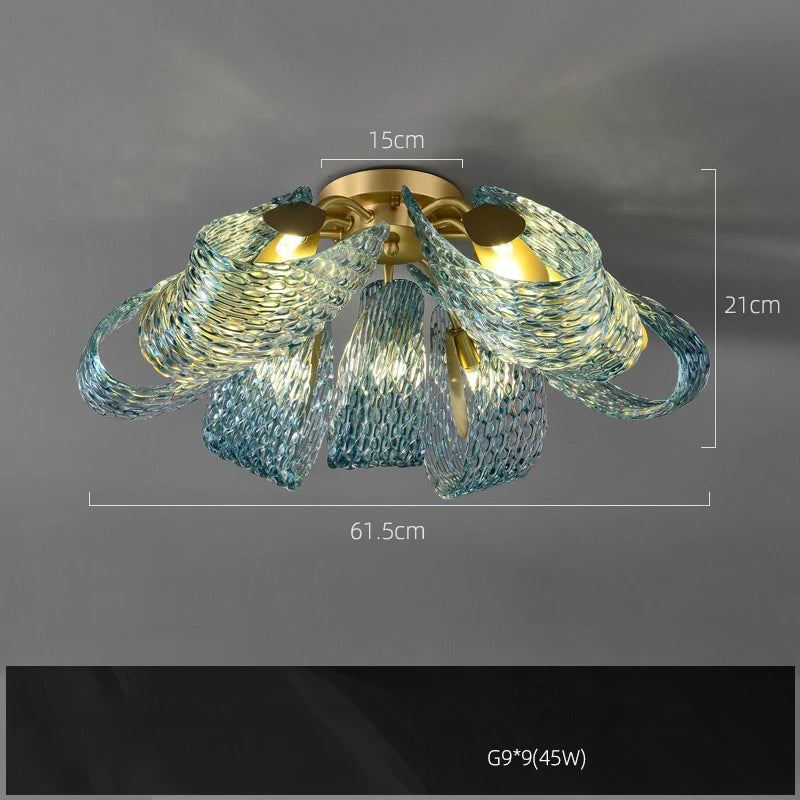 lustre en verre cristal LED pour un éclairage élégant - vue 10 sur 21