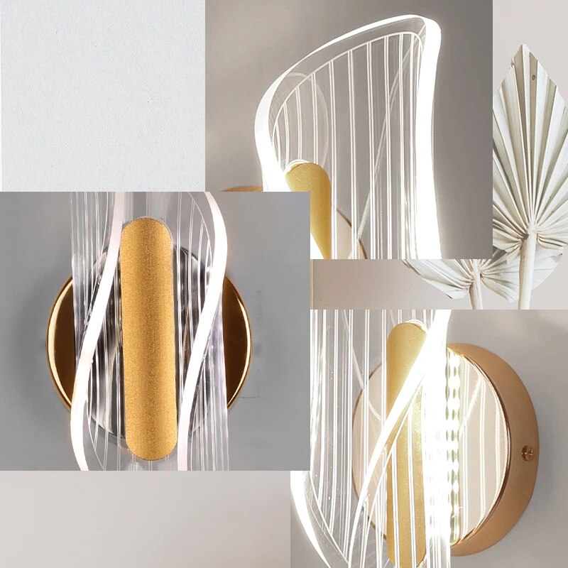Applique murale moderne led acrylique salon intérieur chambre décoration - vue 4 sur 12