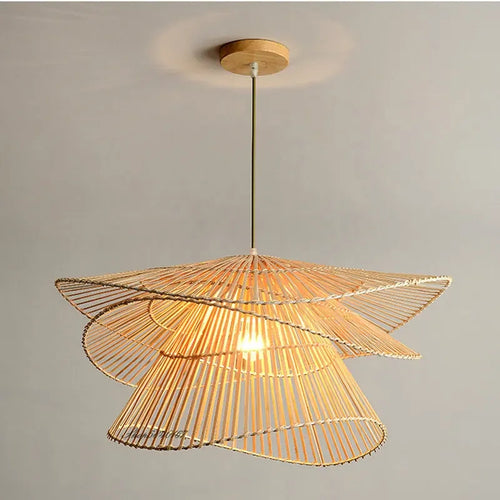 lustre en rotin fait à la main multi-étages moderne créatif