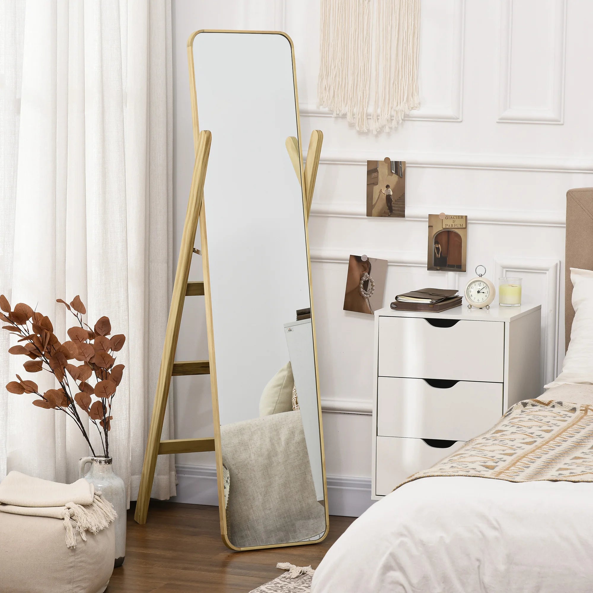 miroir sur pied en bois avec support élégant pour intérieur - vue 4 sur 7