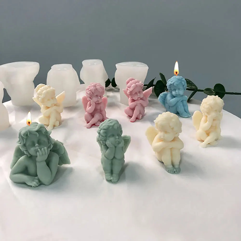 moule en silicone pour bougies parfumées d'ange et décorations en résine - vue 4 sur 11
