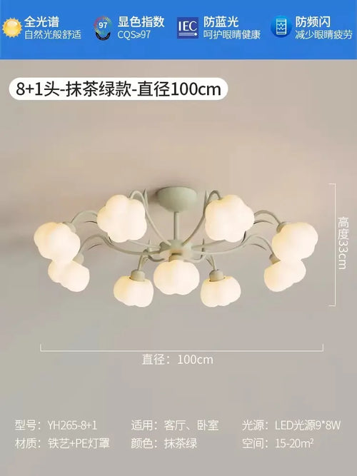 plafonnier moderne à LED avec couverture en coton décorative
