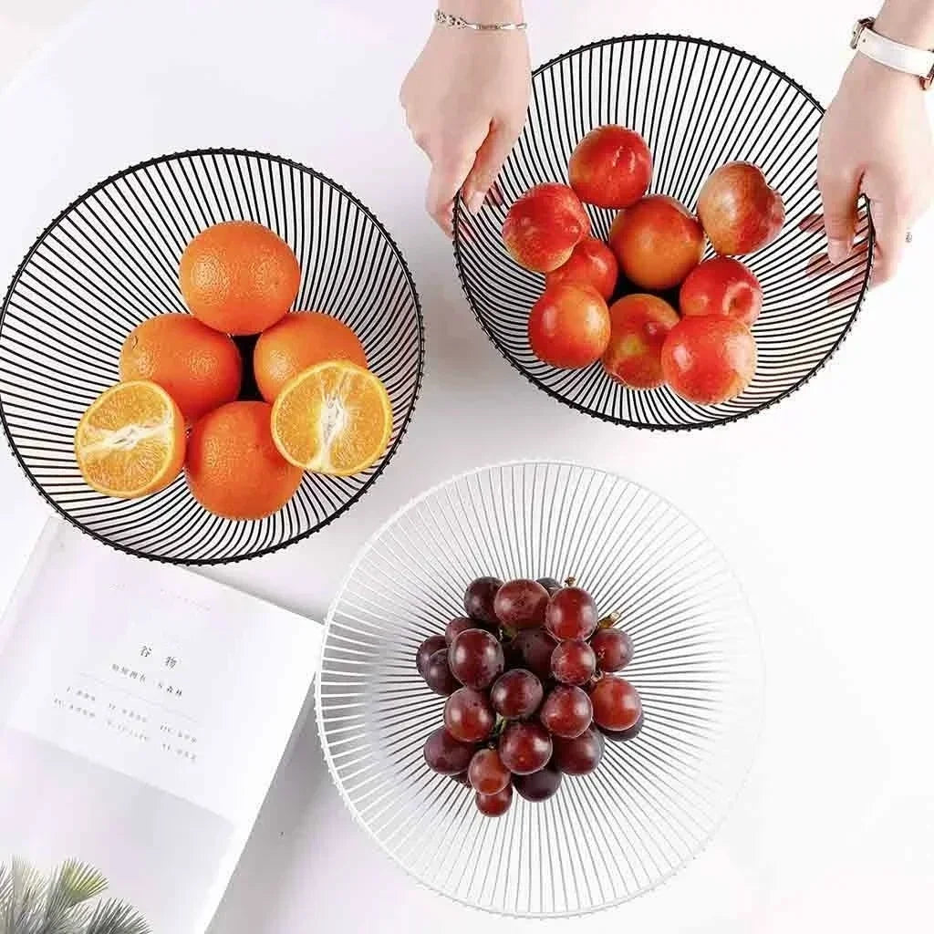 panier de rangement en métal pour fruits et pain - vue 5 sur 8