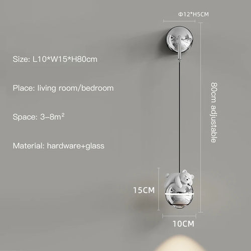 lustre moderne led design astronaute petites suspension - vue 12 sur 18