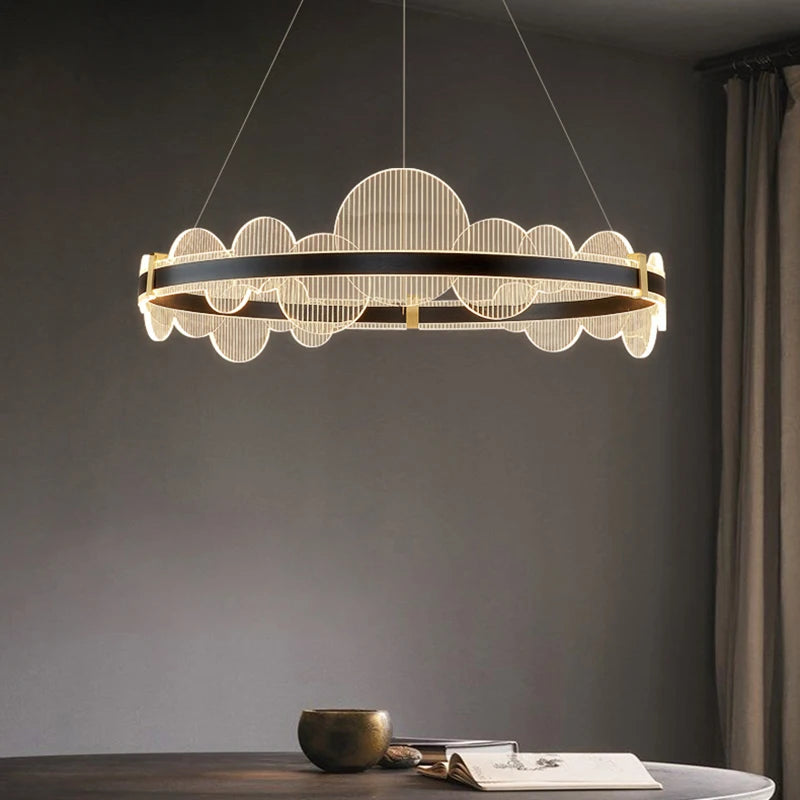 lustre acrylique avec télécommande et intensité réglable pour divers espaces - vue 2 sur 11