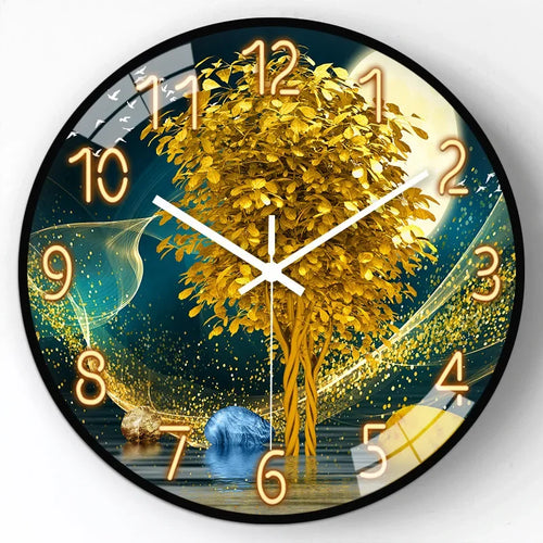 horloge murale en verre design moderne style chinois créatif et muet - vue 11 sur 11