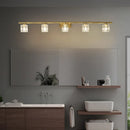 Led personnalité mode tout cuivre cristal miroir phare moderne Simple Anti-buée salle miroir phare