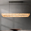 Lustre Rétro américain rectangulaire LED marbre noir plafond éclairage pour salle à manger