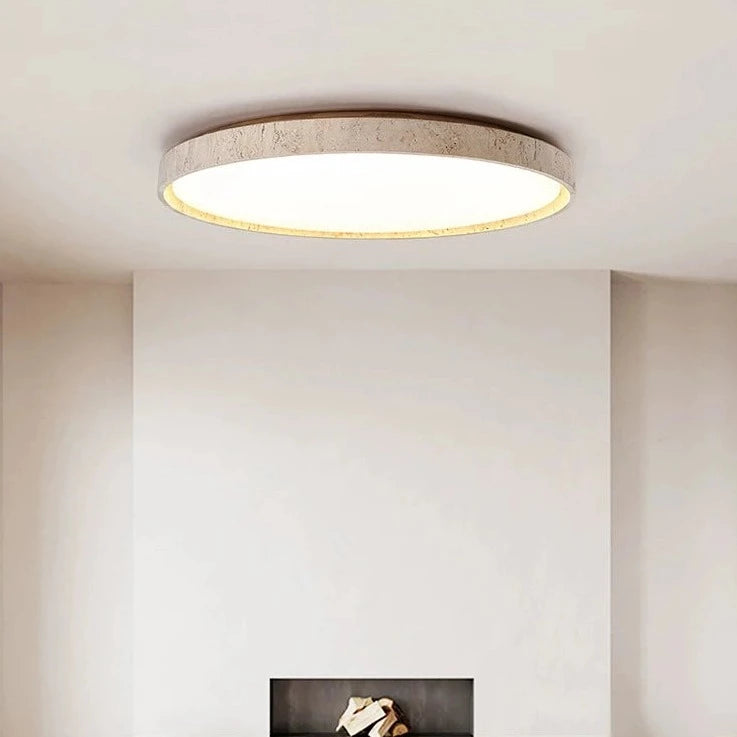 plafonnier Led en pierre Downlight monté en Surface rétro luminaires noyer bûche bois couleur chambre salon grande lumière - vue 4 sur 13