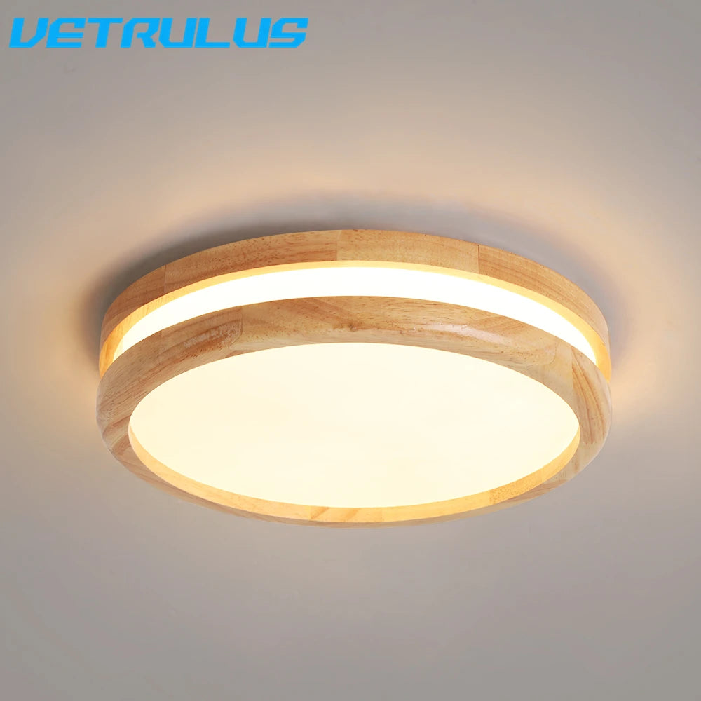 plafonnier led en bois design moderne luminaire décoratif minimaliste