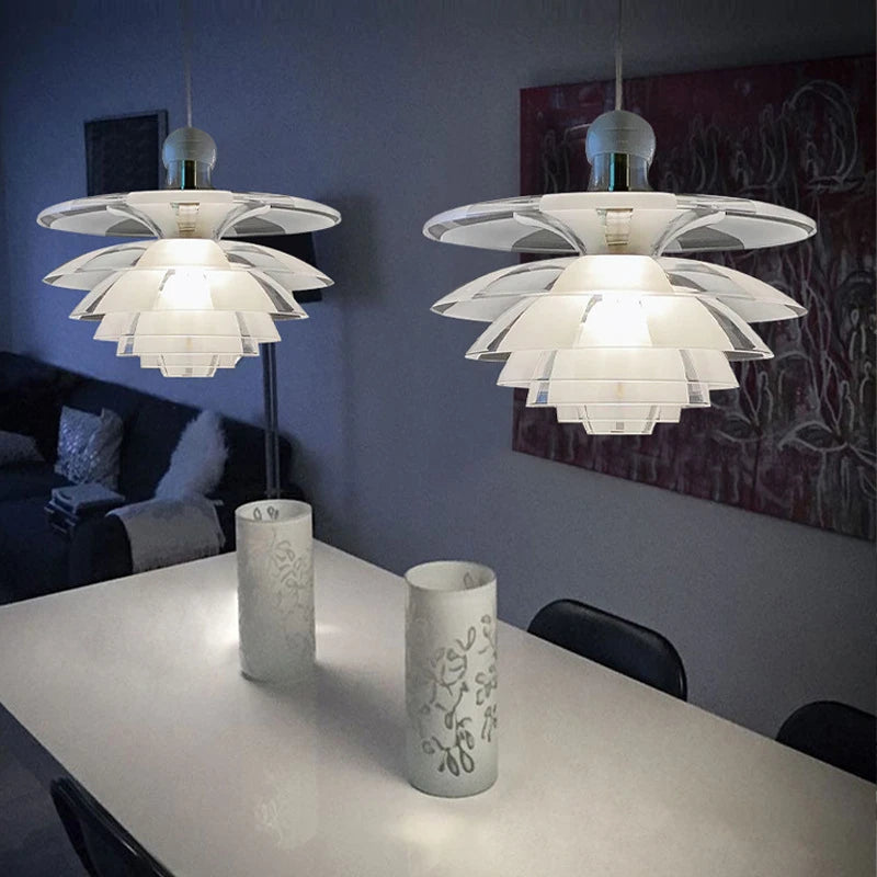 suspension led modernes en acrylique pour intérieur