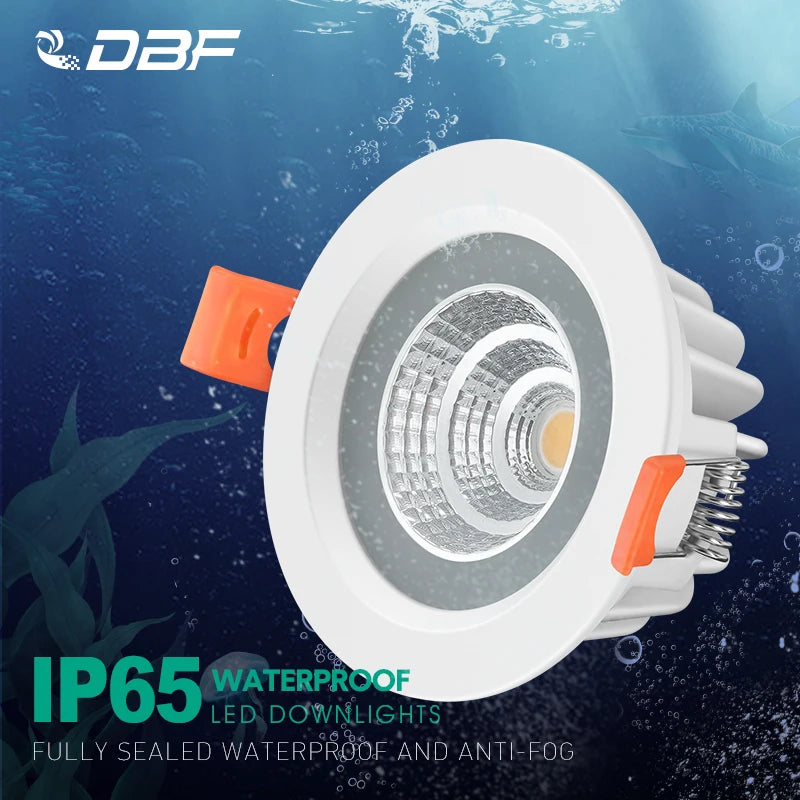 Spot IP65 LED étanche Downlight encastré salle de bain Anti-buée cuisine salle de douche hôtel salle de douche éclairage - vue 4 sur 10