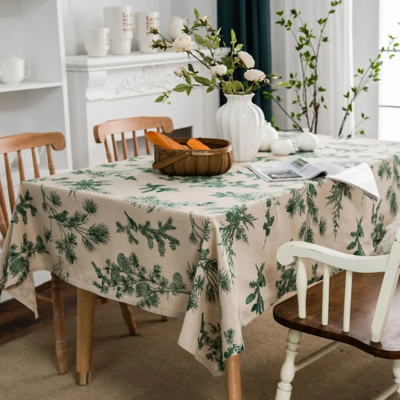 Nappe style américain motif feuilles imperméable table cuisine
