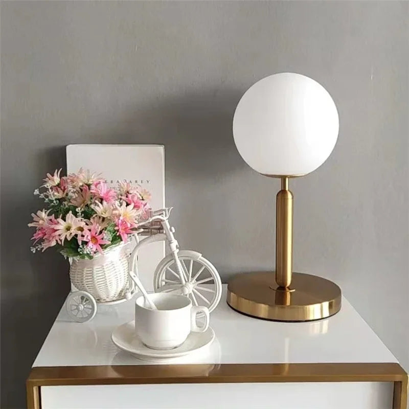 lampe de table moderne créative en verre led nordique