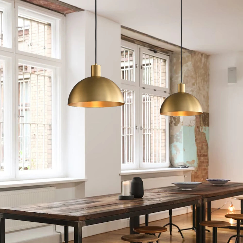 Suspension dorée moderne pour style ferme extérieur - vue 2 sur 6