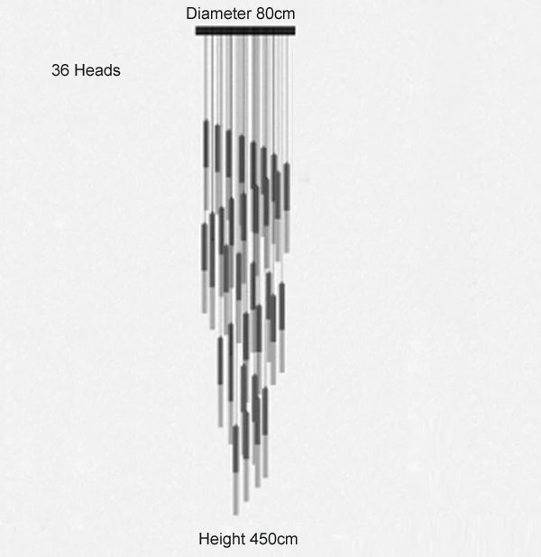 lustre en cristal led pour escalier moderne éclairage décoratif élégant - vue 11 sur 12