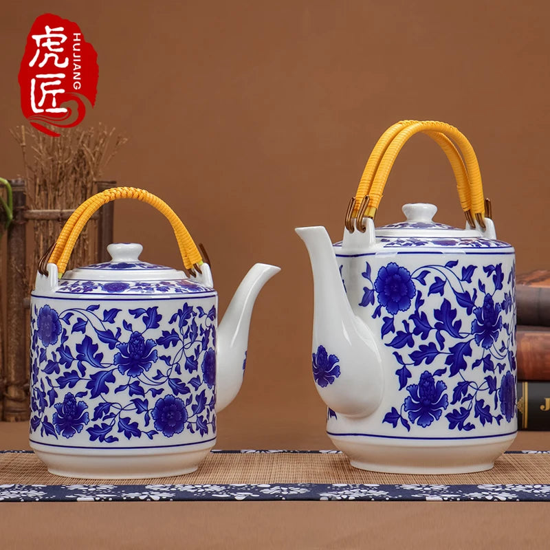 Théière céramique jingdezhen style chinois grande capacité - vue 5 sur 7