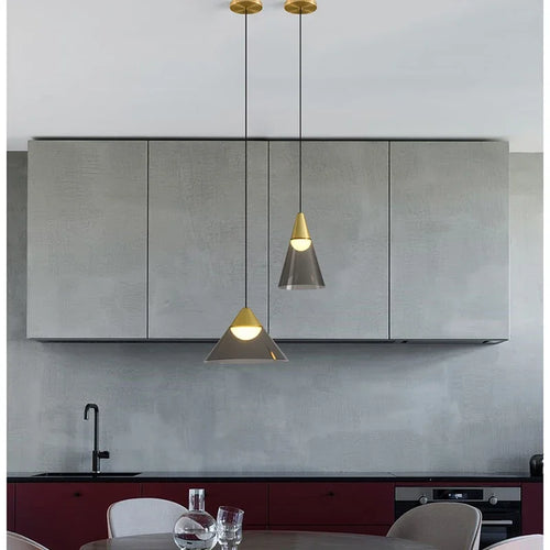 Lamp Modern Pendant Light, 1-Light Gold LED Pendant Light Fixture For Kitchen Island Bedroom Hallway Dining Room Living Room Ca - vue 2 sur 10