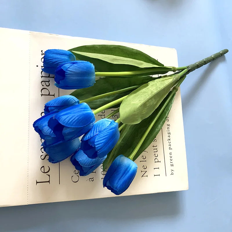 bouquet de tulipes artificielles pour mariage et décoration intérieure - vue 4 sur 11