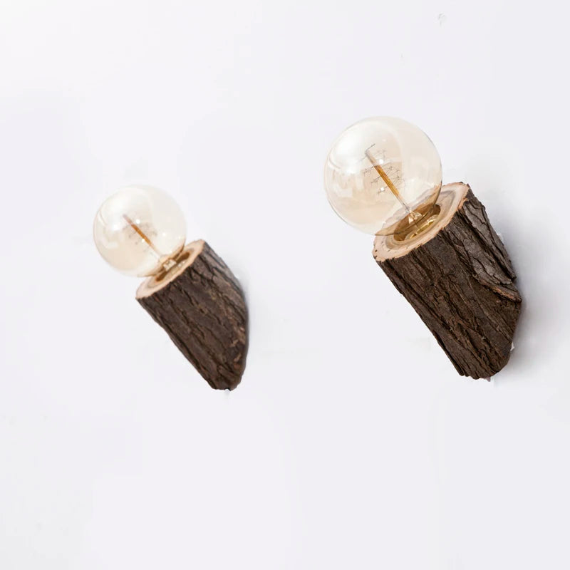 applique murale led vintage en bois style industriel américain