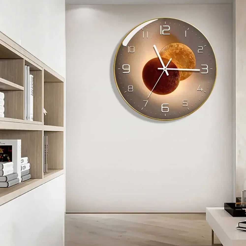 horloge murale en verre design moderne créatif pour décoration intérieure - vue 6 sur 18