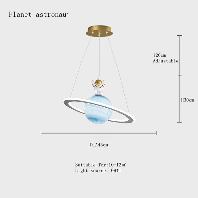 suspension planet earth pour chambre d'enfant astronaute étoile décorative - vue 13 sur 13