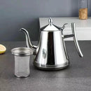 Théière acier inox poli avec infuseur filtre