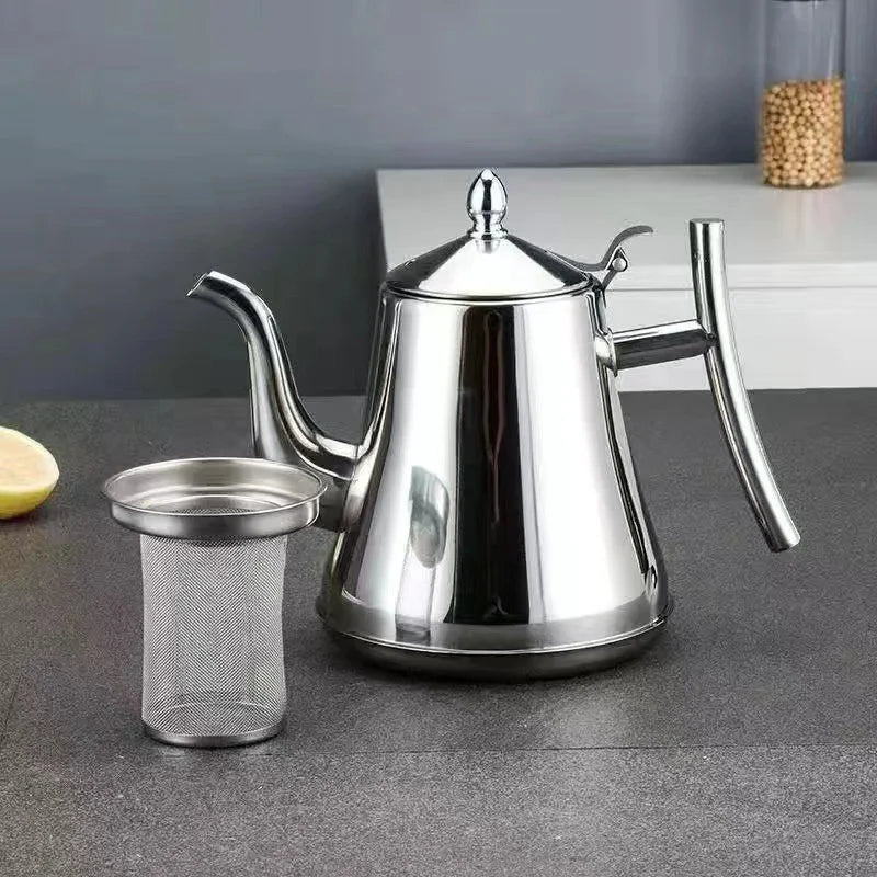 Théière acier inox poli avec infuseur filtre - vue 5 sur 7