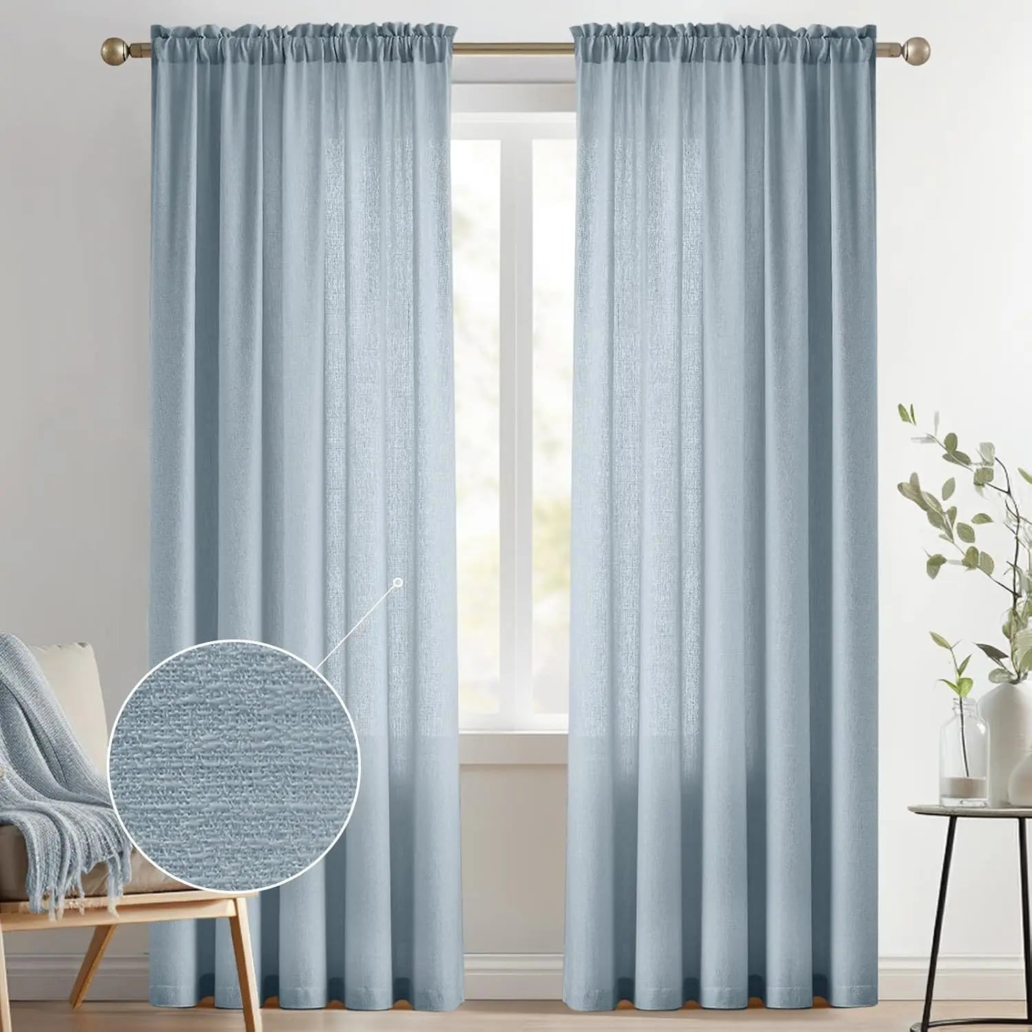 Voilage tulle uni sur mesure pour chambre salon - vue 3 sur 9