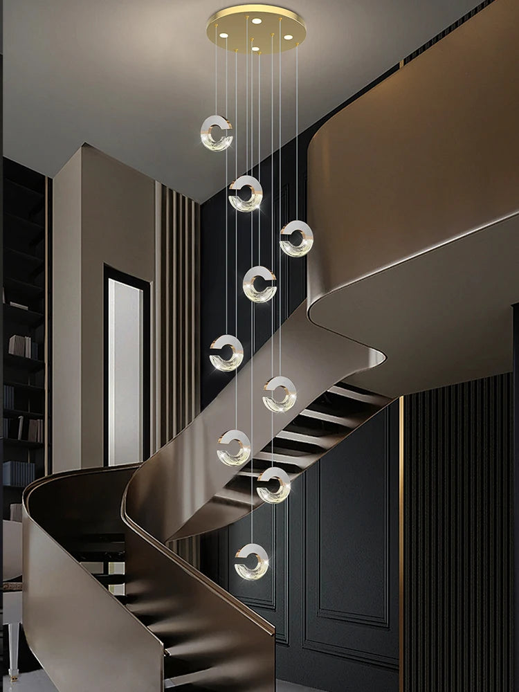 lustre moderne en cristal design loft pour éclairage minimaliste - vue 4 sur 14