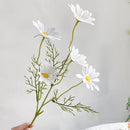 5 têtes de marguerites blanches fleurs artificielles pour décorations festives