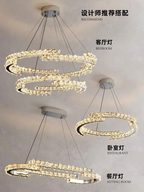 Modern Luxury K9 Crystal Led Chandelier In Dining Room, Nordic Living Room, Kitchen Lights, Bar, Bedroom Lighting Chandelier