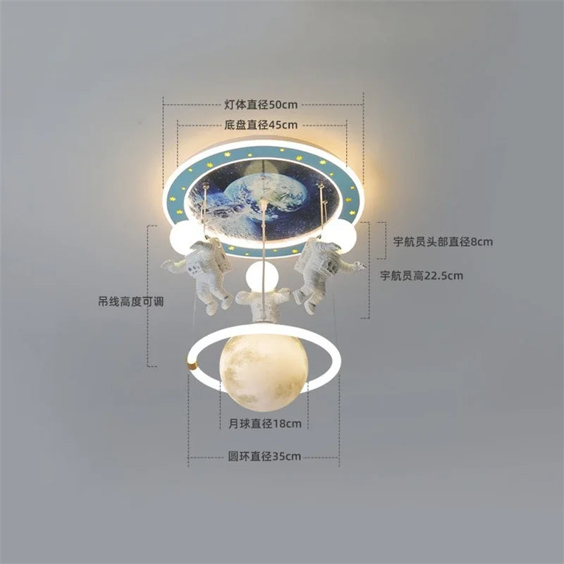 plafonnier led nordique astronaute idéal pour décoration intérieure - vue 6 sur 7