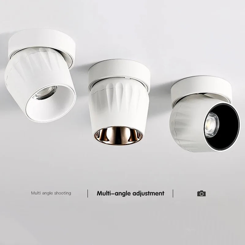 Spot Led pliables lampe Dimmable COB spots 15w Surface montée Downlight pour éclairage intérieur chambre LED lumières