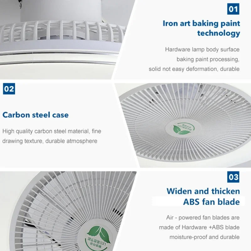 ventilateur de plafond led moderne avec télécommande et lustre