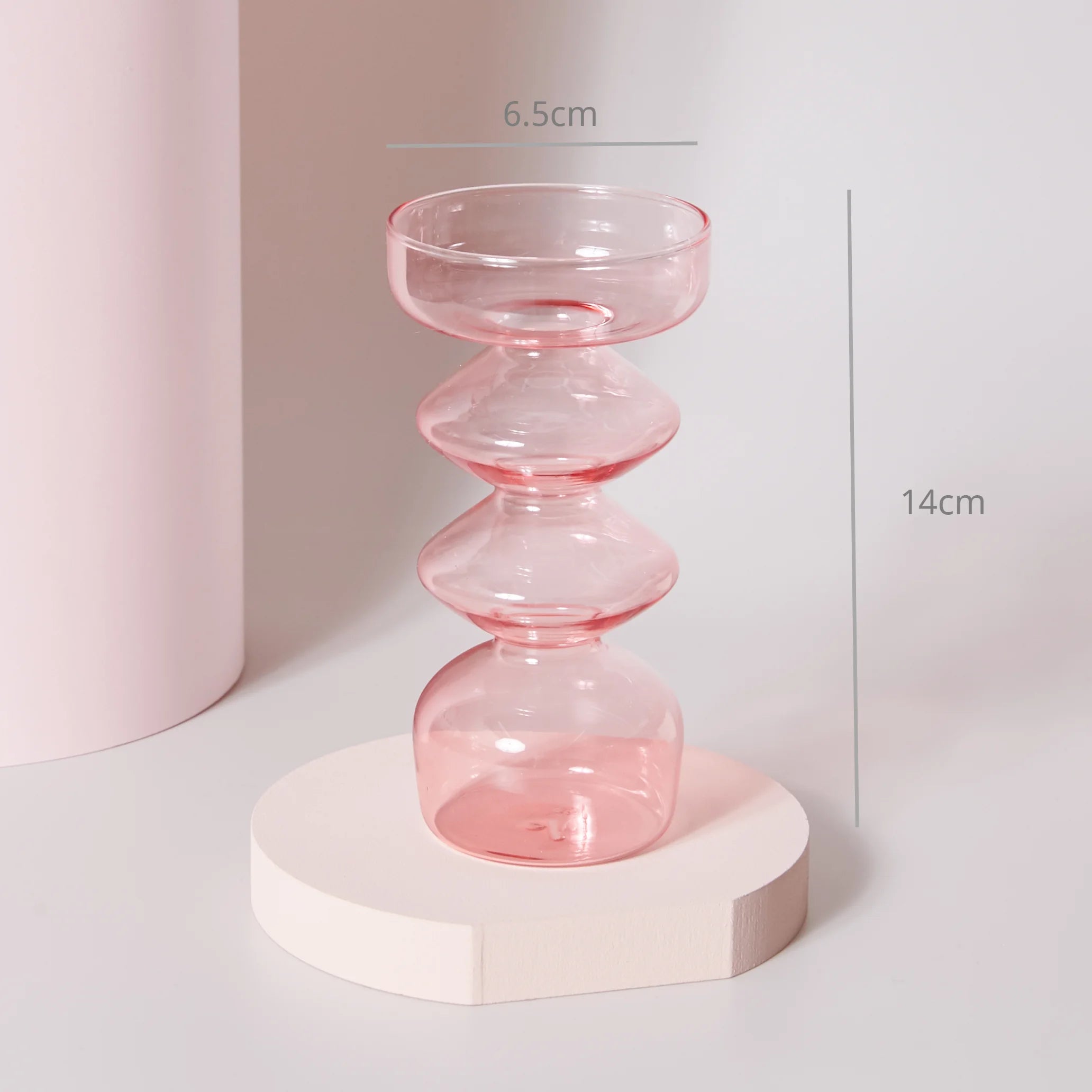 bougeoir en verre conique pour table de mariage et décoration nordique - vue 13 sur 28