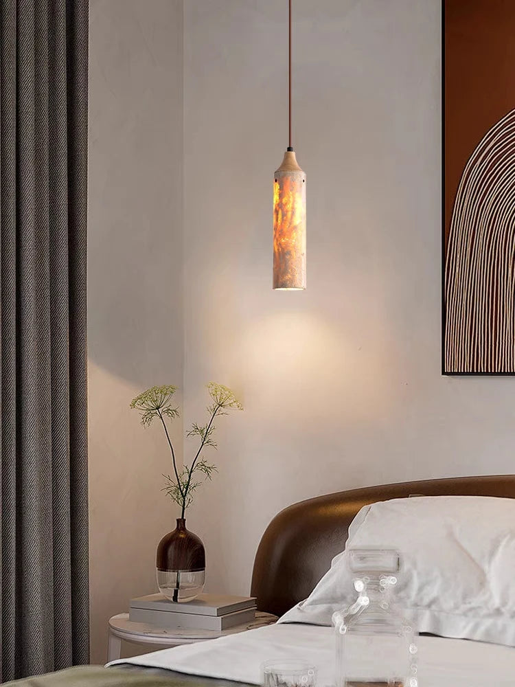 lustre en bois japonais design wabi-sabi pour décoration intérieure - vue 5 sur 11