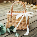 panier à fleurs en osier style rustique pour femmes