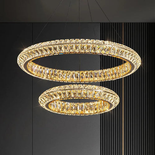 Luxe Cristal LED Suspension Lumières Villa Salon Salle À Manger Éclairage Décor Lustre Lustre Lampe Intérieur Hôtel Bar Luminaires - vue 2 sur 16
