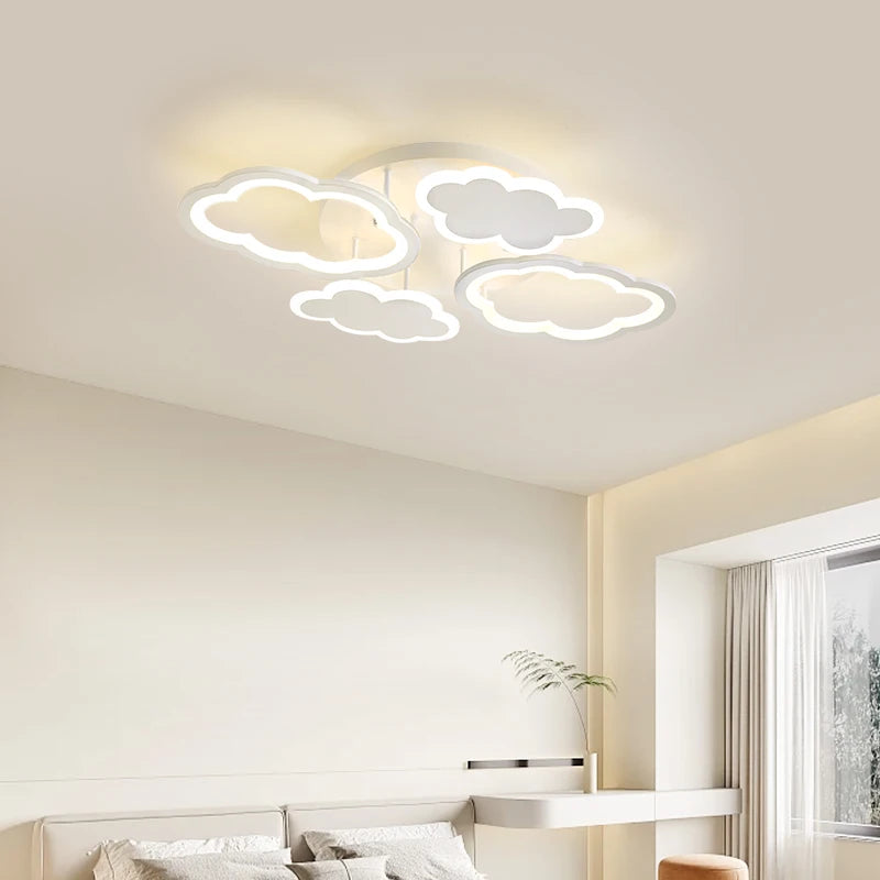 lustre en forme de nuage blanc pour enfants romantique - vue 4 sur 9