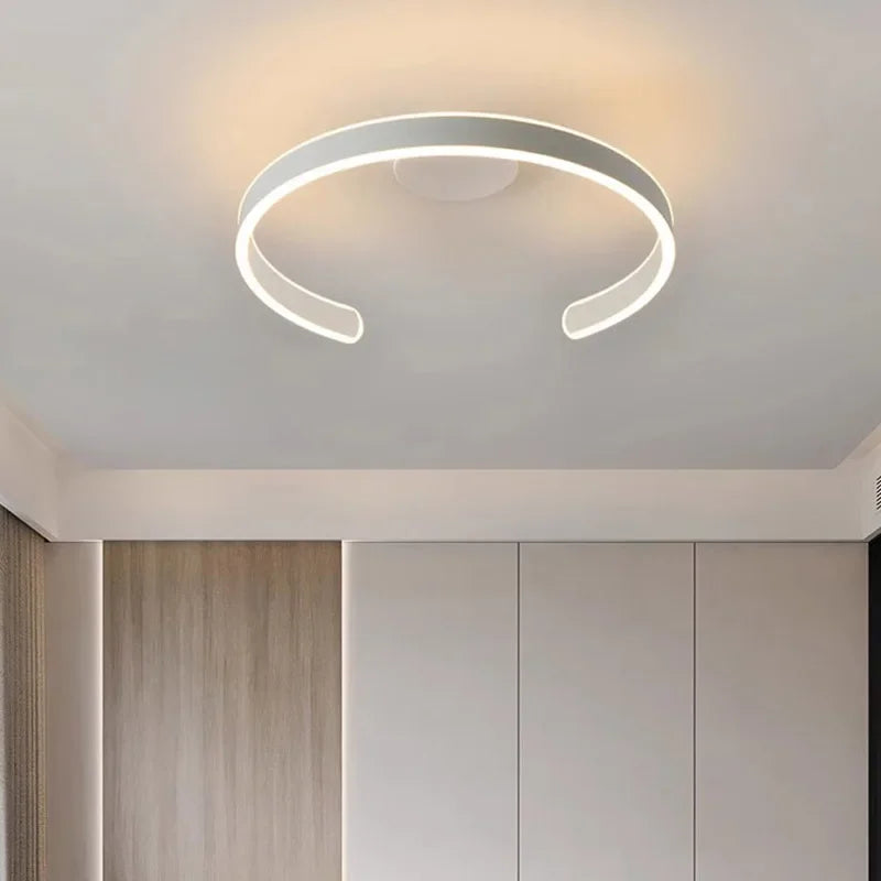 plafonnier moderne avec anneau led intégré - vue 3 sur 8