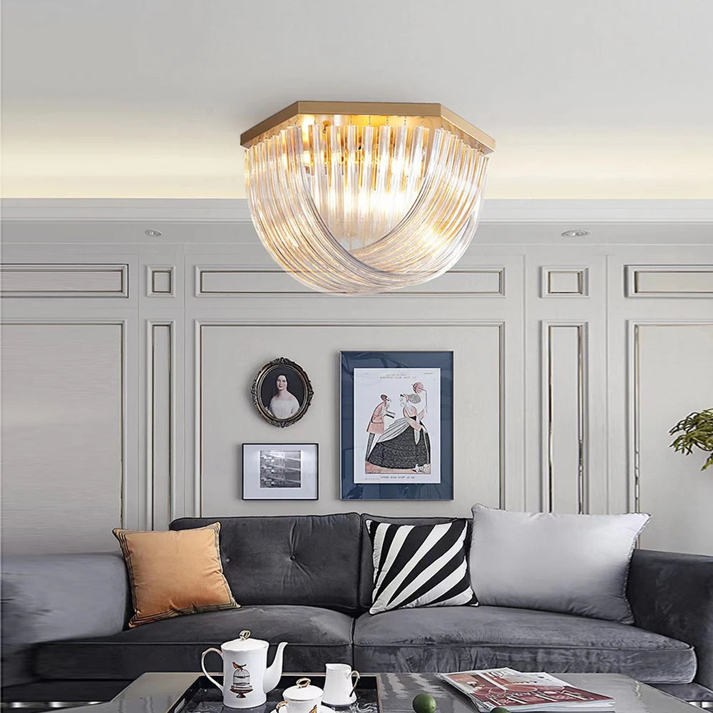 lustres led design moderne verre nordique - vue 4 sur 17