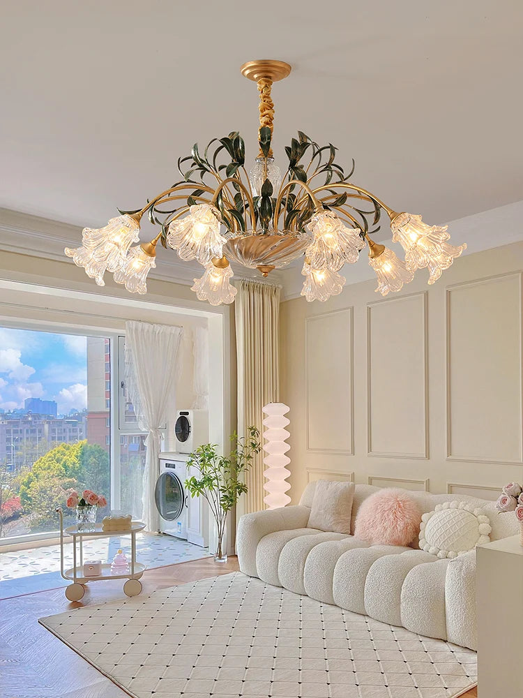 lustre vintage en verre cristal pour maison d'hôtes éclairage suspendu décoratif