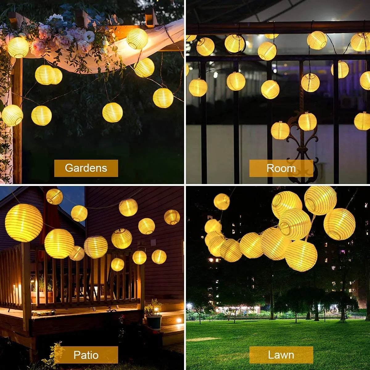 guirlande lumineuse solaire led pour décorations d'extérieur festive - vue 5 sur 7