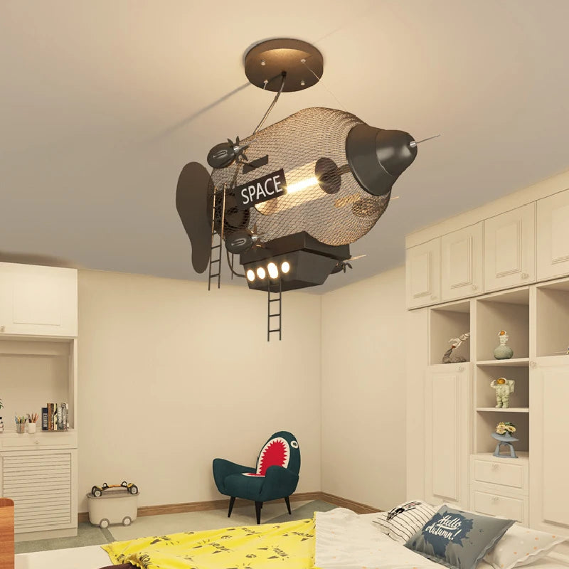 lustre vaisseau spatial créatif pour chambre de garçon - vue 4 sur 7