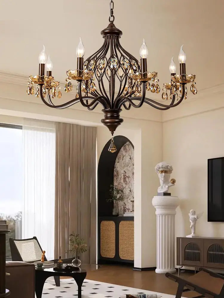 lustre vintage en cristal à led pour hôtel et restaurant - vue 3 sur 9
