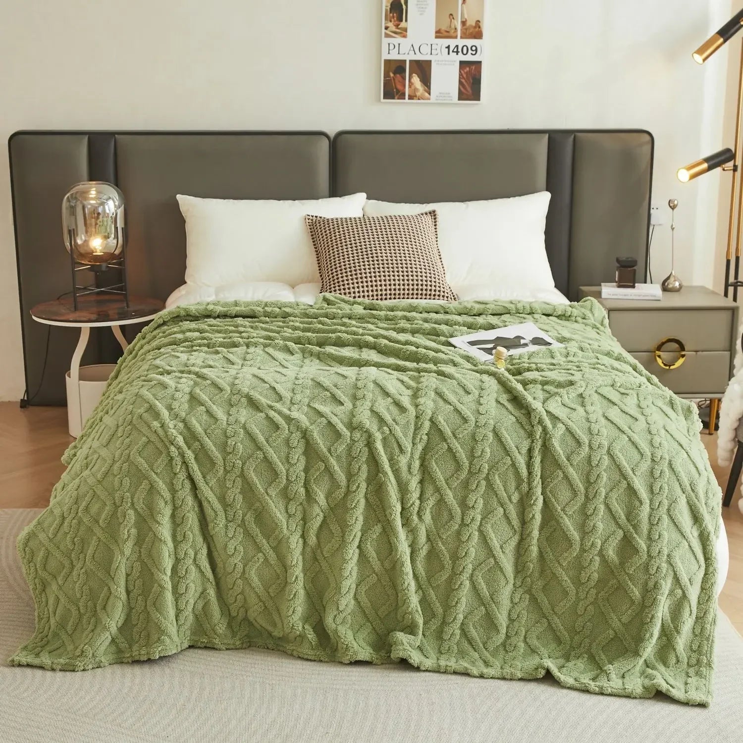 plaid flanelle polaire doux chaud pour lit canapé
