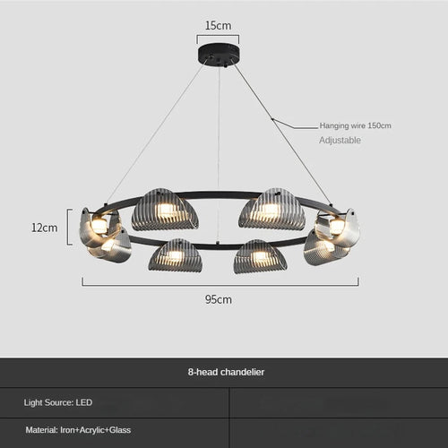 suspension créative en verre et fer pour décoration intérieure - vue 10 sur 10