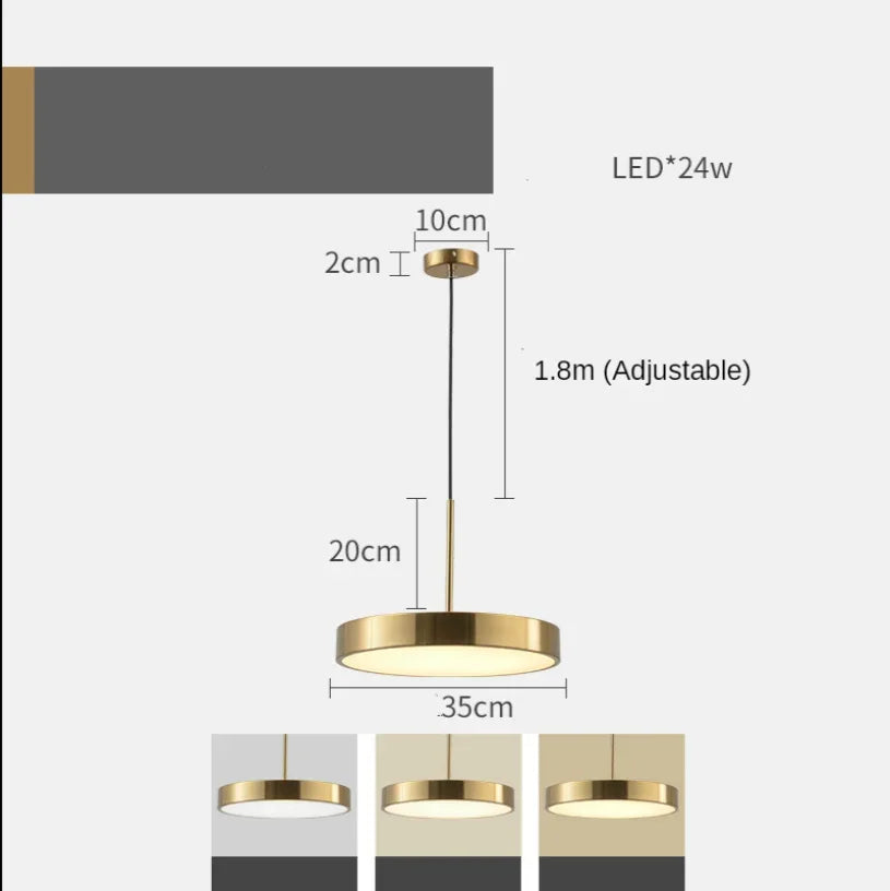Suspension led rond pour décoration moderne - vue 4 sur 8