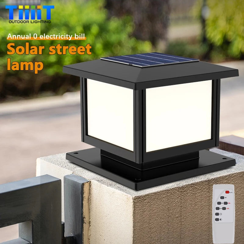 colonne lumineuse solaire à led avec télécommande pour extérieur - vue 3 sur 8